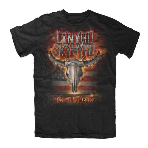 Lynyrd Skynyrd - Flaming Skull  T-Paita Black XL