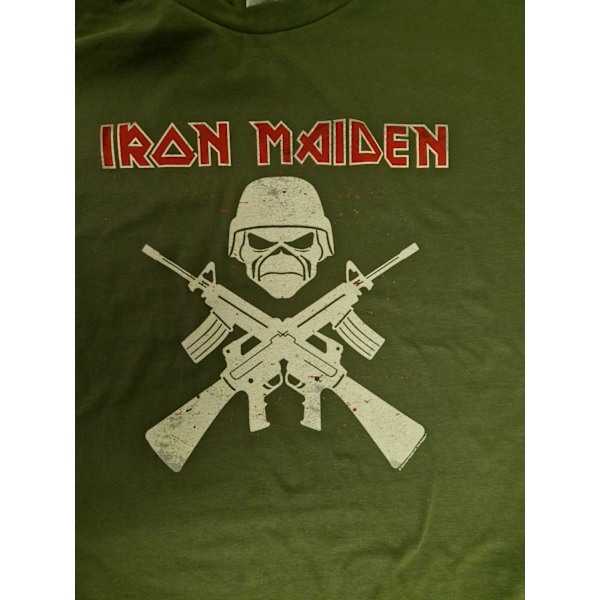 Iron Maiden Eddie Soldier  T-Shirt Green XL