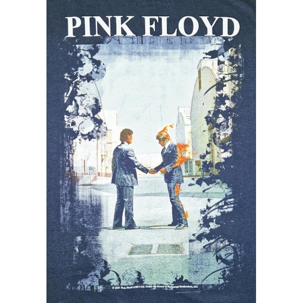 Pink Floyd - Burning man Navy T-Paita MarineBlue XL