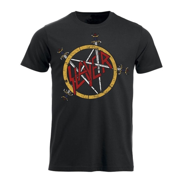 Slayer Pentagram distressed  T-Shirt Black S