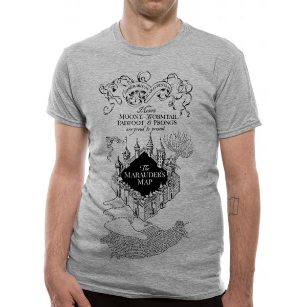 Harry Potter - Marauders Map  T-Shirt Grey L
