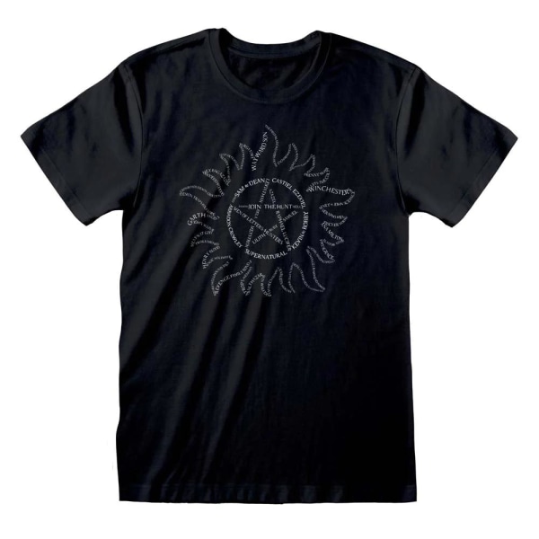 Supernatural - Text Symbol  T-Shirt Black XL