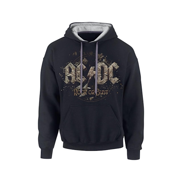 AC/DC Rock or bust  Black and grey mens Hoodie Black S