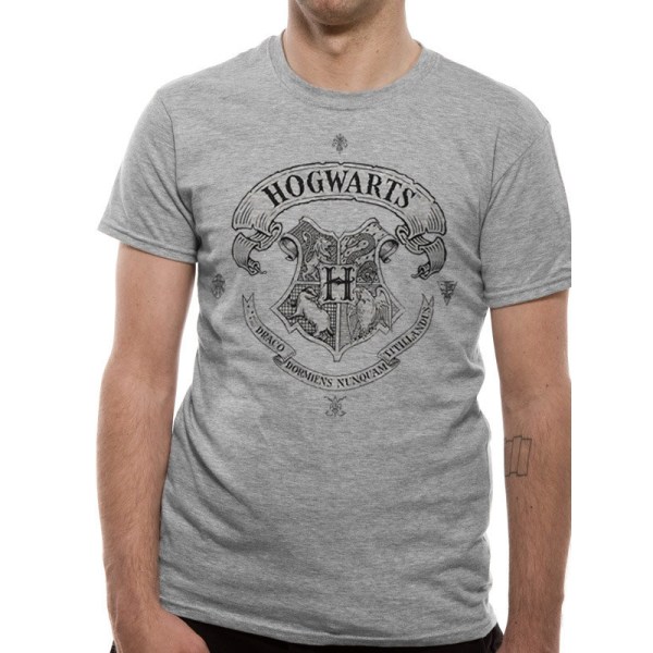 Harry Potter - Hogwarts One Colour  T-Shirt Grey M
