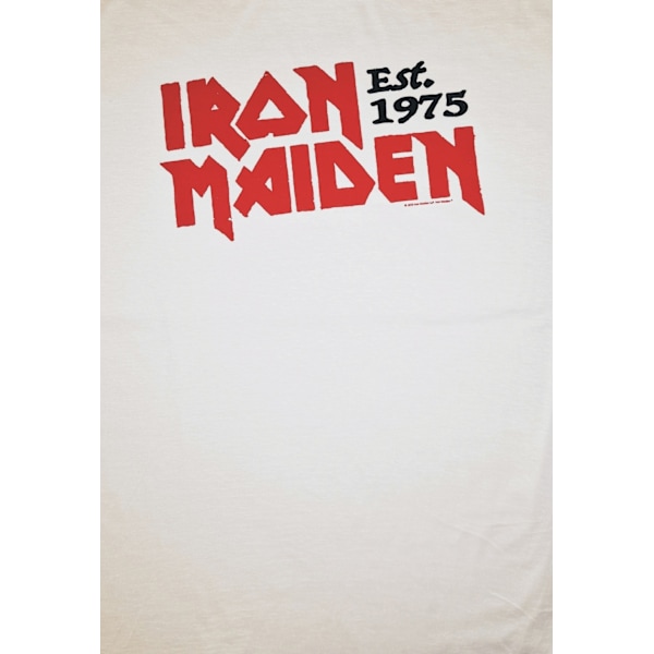 Iron Maiden  Slanted Established Logo  T-Shirt White L