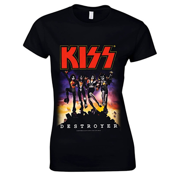 Kiss - Destroyer Album Girlie T-Shirt  T-Shirt, Kvinnor Black L