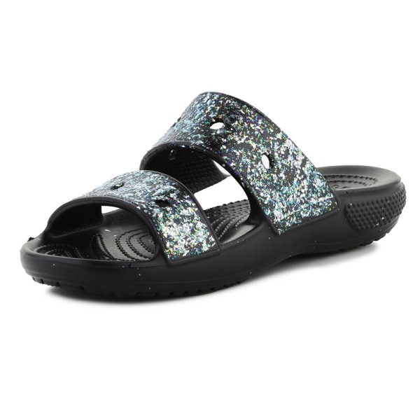 Tøffel Crocs Classic Glitter Sandal Kids Sort 36