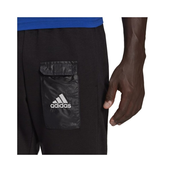 Housut Adidas Essentials Brandlove French Terry Mustat 164 - 169 cm/S