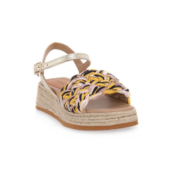 Sandaler Frau Fancy Rafia Tricolor Guld 37