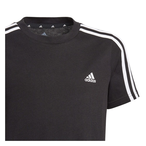 T-paidat Adidas Essentials 3 Stripes Tee Mustat 147 - 152 cm/M