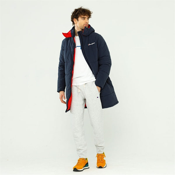 Jakker Champion Script Logo Back Padded Hooded Flåde 178 - 182 cm/M