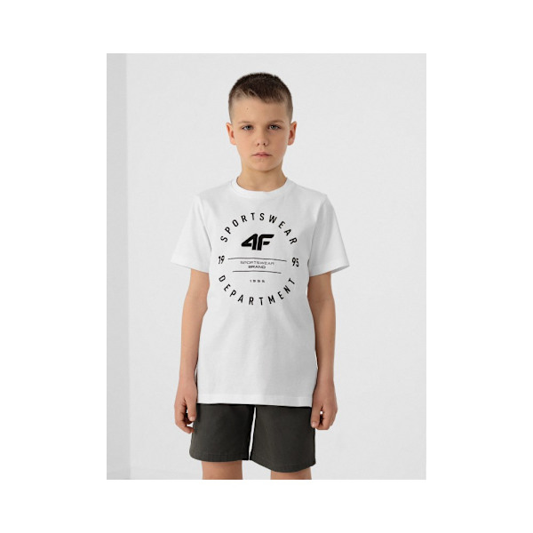 T-shirts 4F JTSM003 Hvid 122 - 127 cm