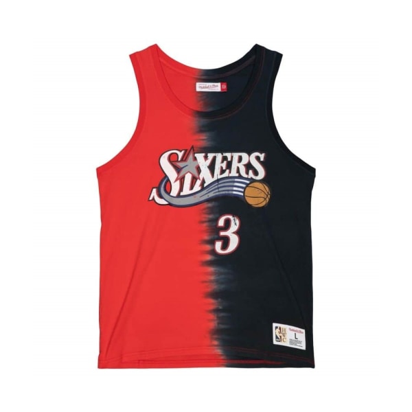 T-shirts Mitchell & Ness Nba Philadelphia 76ERS Allen Iverson Sort,Rød 188 - 192 cm/XL