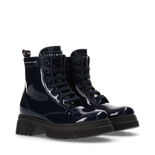 Glans Tommy Hilfiger Lace Up Bootie Blue Flåde 37