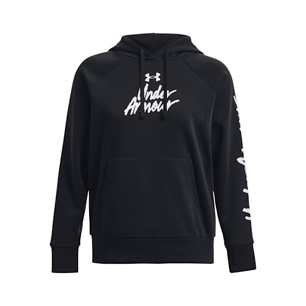 Puserot je Fleecet Under Armour Ua Rival Fleece Graphic Hdy Mustat 163 - 167 cm/S