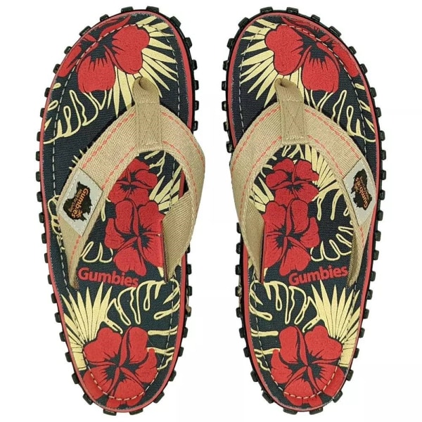 Flip-flops Gumbies Islander Denim Hibiscus Beige 36