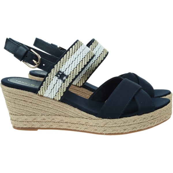 Sandaler Tommy Hilfiger Golden Webbing Mid Wedge Sort 40