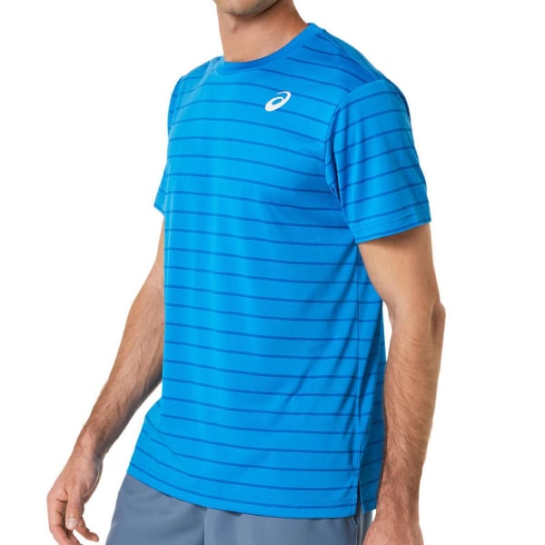 Shirts Asics Court Stripe Blå 182 - 186 cm/L