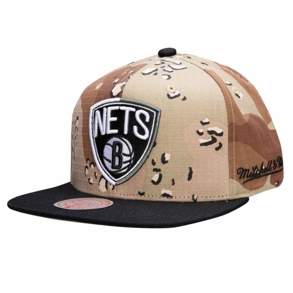 Hætter Mitchell & Ness Choco Camo Hwc Brooklyn Nets Beige,Sort Produkt av avvikande storlek