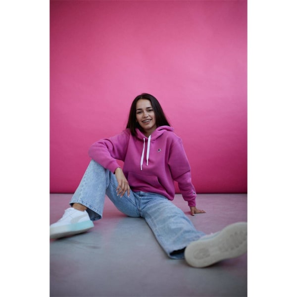 Sweatshirts Champion Wmns Organic Cotton Blend C Logo Hoodie Pink 158 - 162 cm/XS