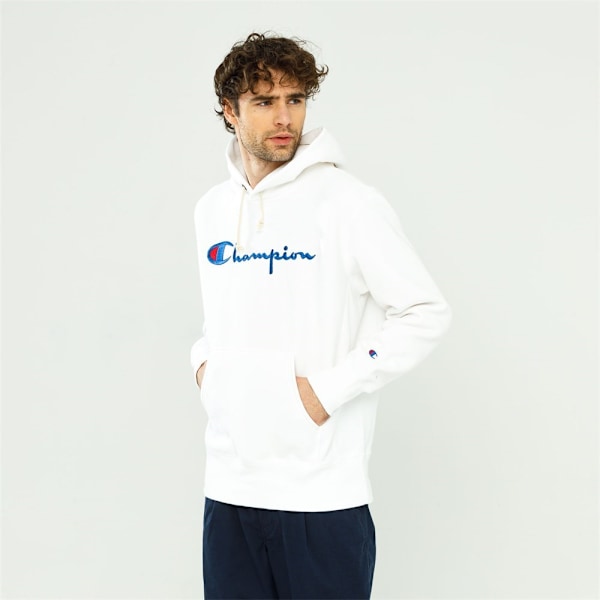 Champion Reverse Weave Script Logo Hooded Sweatshirt Valkoiset 183 - 187 cm/L