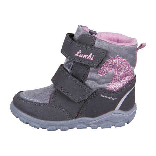 Snowboots Lurchi Kalea Grey Pink Textil Gråa,Rosa 22