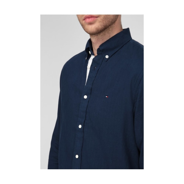 Skjorte Tommy Hilfiger Cotton Cashmere Flåde 169 - 173 cm/S