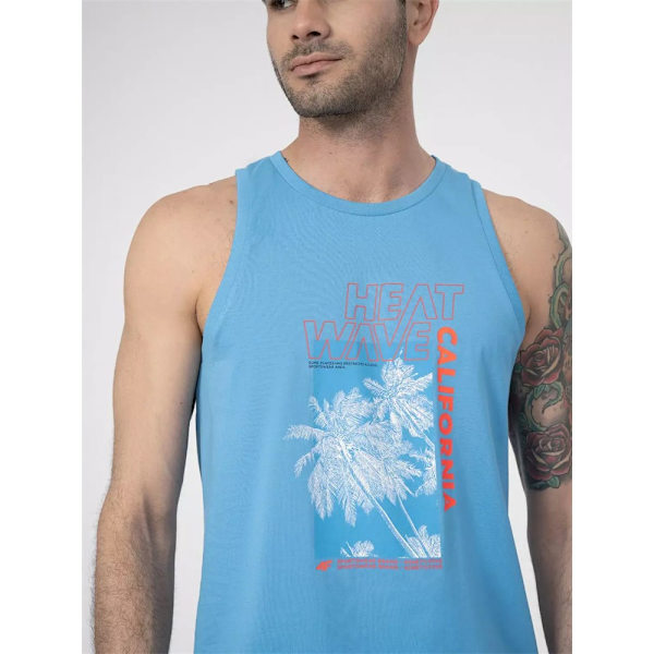 T-shirts 4F SS23TTSHM354NIEBIESKI Blå 182 - 185 cm/XL