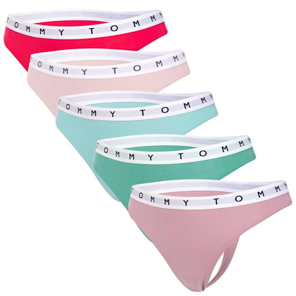 Majtki Tommy Hilfiger 5PACK Vaaleanvihreä,Vihreät,Punainen XS