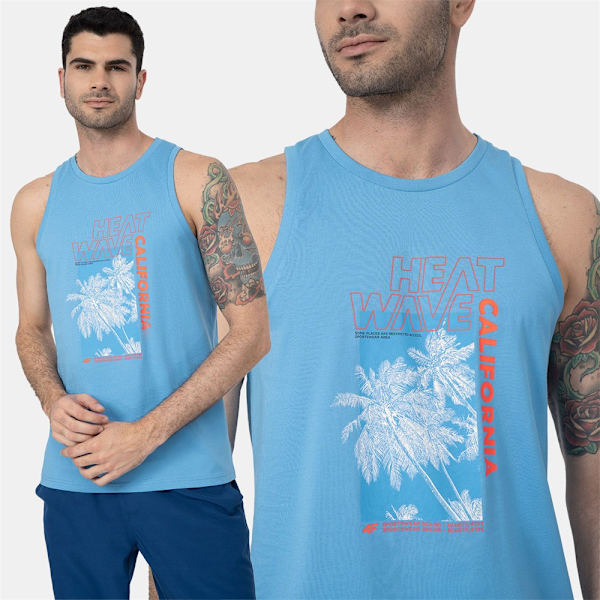 T-shirts 4F SS23TTSHM354NIEBIESKI Blå 176 - 179 cm/M