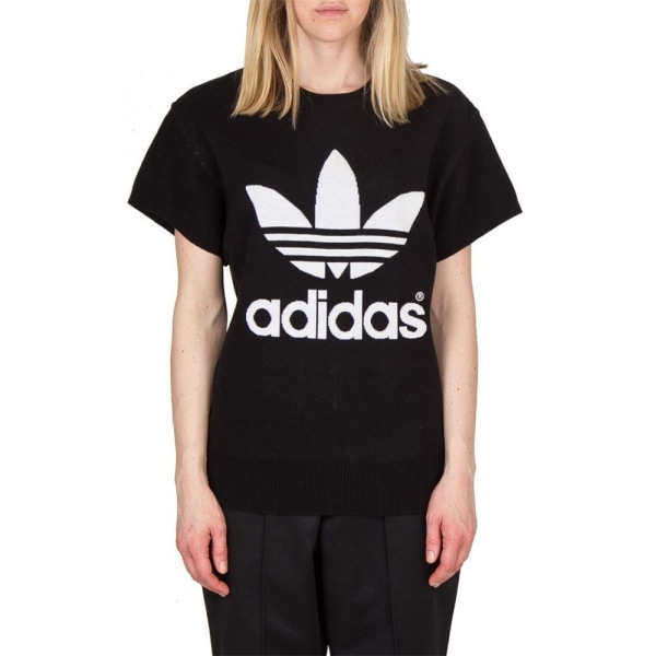 Shirts Adidas HY Ssl Knit Vit,Svarta 158 - 163 cm/S