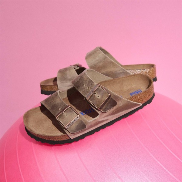 Tofflor Birkenstock Arizona Soft Beige,Bruna 40