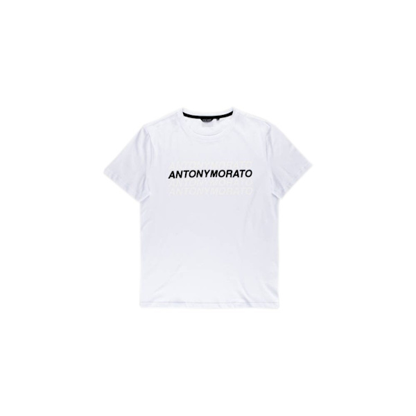 T-paidat Antony Morato Tshirt Męski Super Slim Fit White Valkoiset 170 - 175 cm/M