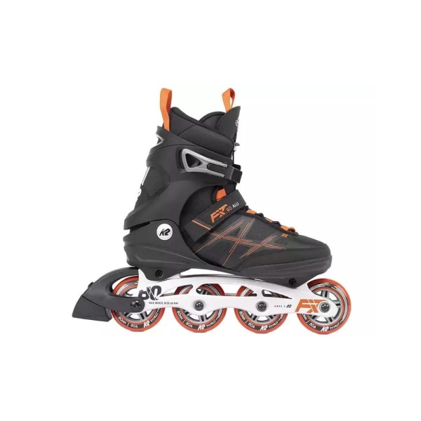 Rollerblades K2 Fit 80 Alu 2022 Mustat,Oranssin väriset 30,0 cm/46,0 eu/11,0 uk