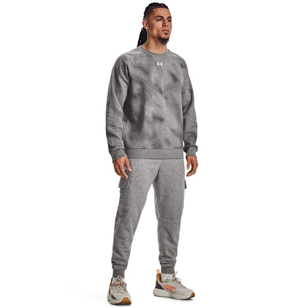 Puserot je Fleecet Under Armour Ua Rival Fleece Printed Crew Harmaat 173 - 177 cm/S