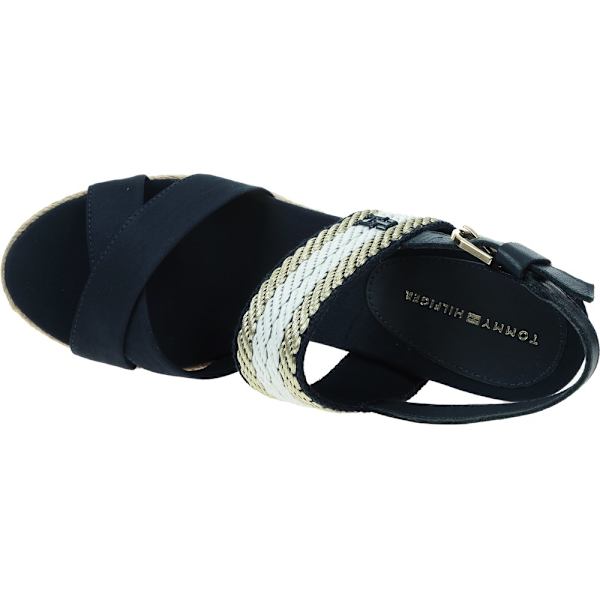 Sandaalit Tommy Hilfiger Golden Webbing Mid Wedge Mustat 40