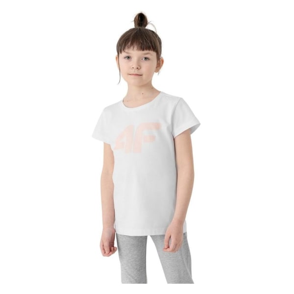 T-shirts 4F JTSD005 Hvid 122 - 127 cm