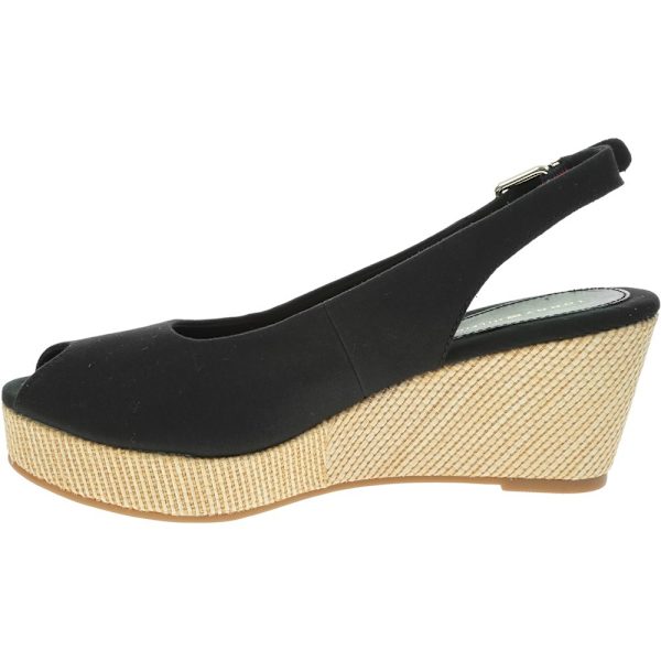 Sandaler Tommy Hilfiger Iconic Elba Sling Back Wedge Svarta 41