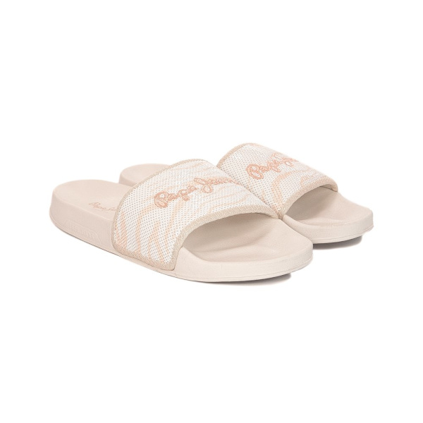 Tofflor Pepe Jeans Off Lac Slider Zebra Beige,Krämiga 41