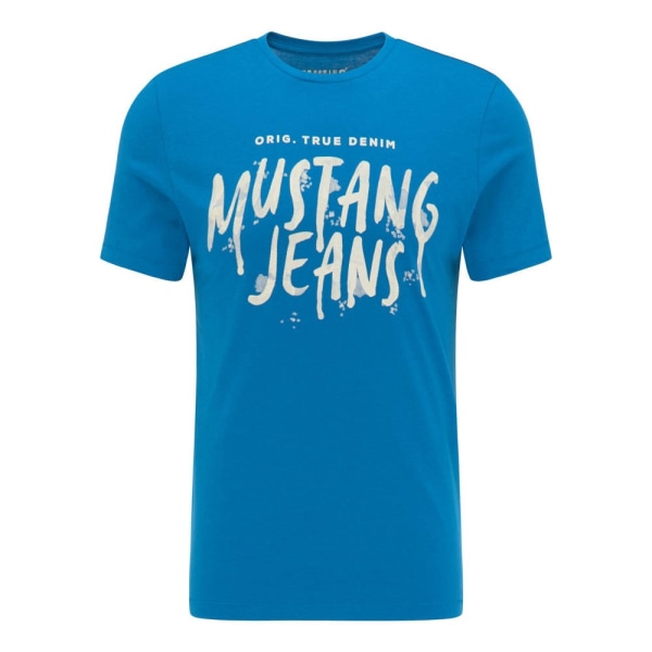 Shirts Mustang Aaron C Print Blå 164 - 169 cm/S