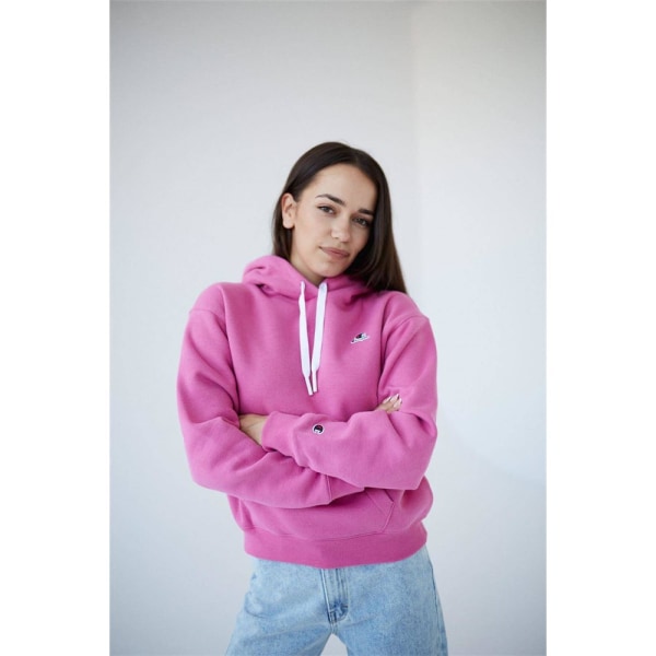 Sweatshirts Champion Wmns Organic Cotton Blend C Logo Hoodie Rosa 158 - 162 cm/XS