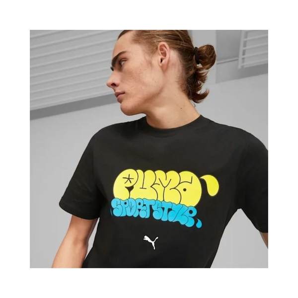 T-shirts Puma Tshirt Graffiti Tee Blå,Sort,Gul 170 - 175 cm/S