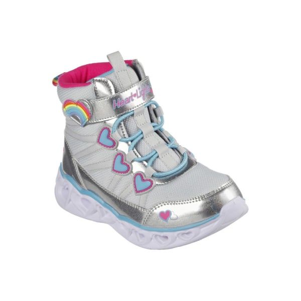 Skor Skechers Heart Lights Silver,Gråa 34