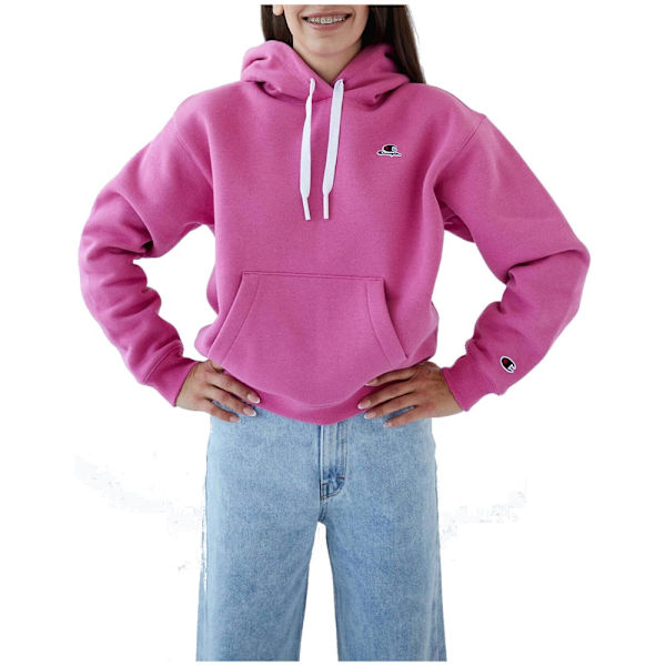 Sweatshirts Champion Wmns Organic Cotton Blend C Logo Hoodie Rosa 158 - 162 cm/XS