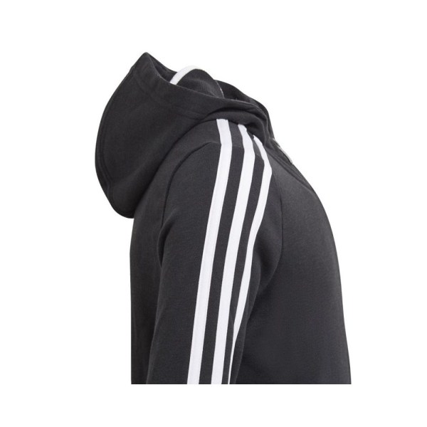 Sweatshirts Adidas Essentials 3S Fullzip Hoodie JR Svarta 105 - 110 cm/4 - 5 år