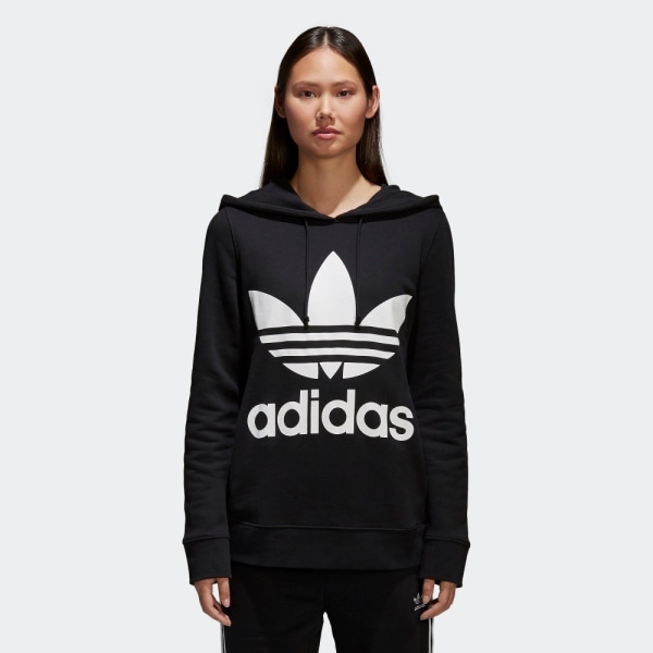 Sweatshirts Adidas Trefoil Hoodie Svarta 158 - 163 cm/S