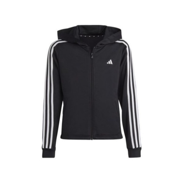 Puserot je Fleecet Adidas Tres 3 Stripes Fzh JR Mustat 135 - 140 cm/S