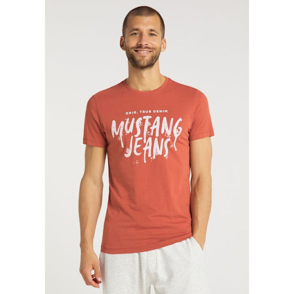 T-shirts Mustang Aaron C Print Orange 164 - 169 cm/S