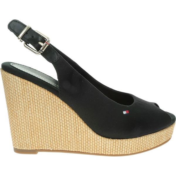 Sandaalit Tommy Hilfiger Iconic Elena Sling Back Wedge Mustat 38