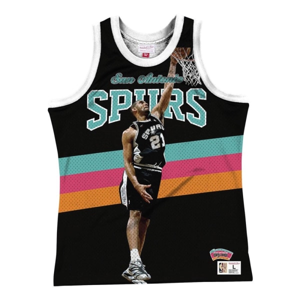 T-shirts Mitchell & Ness Nba San Antonio Spurs Tim Duncan Sort 198 - 203 cm/3XL